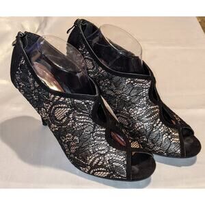 Cato Women's Peep Toe Lace Dressy Stiletto Heels Booties Sexy Whimsigoth Sz 11M